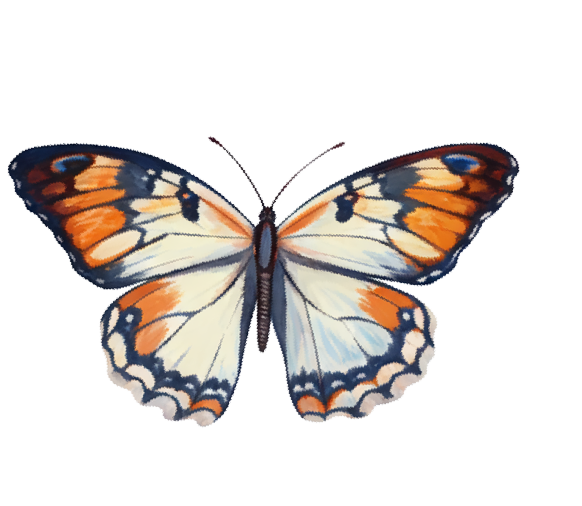 orange and white butterfly